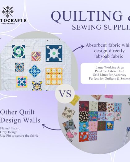 Quilt Design Wall 60"×72" with Grid Lines Flannel