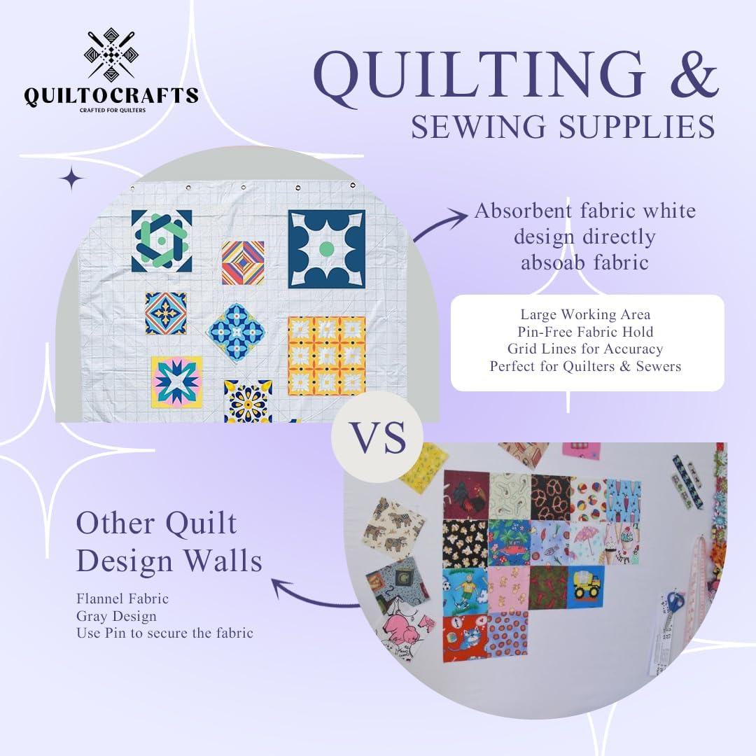 Quilt Design Wall 60"×72" with Grid Lines Flannel